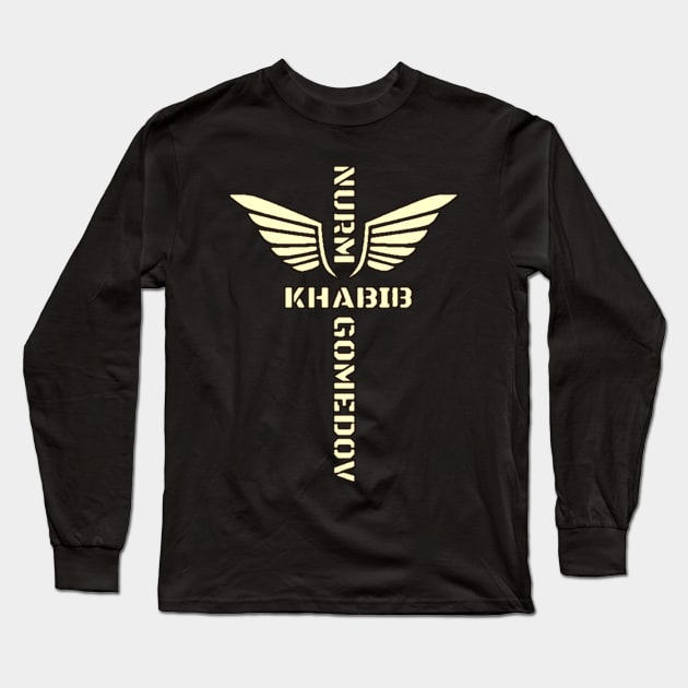 Khabib text Long Sleeve T-Shirt by The Rocket Podcast